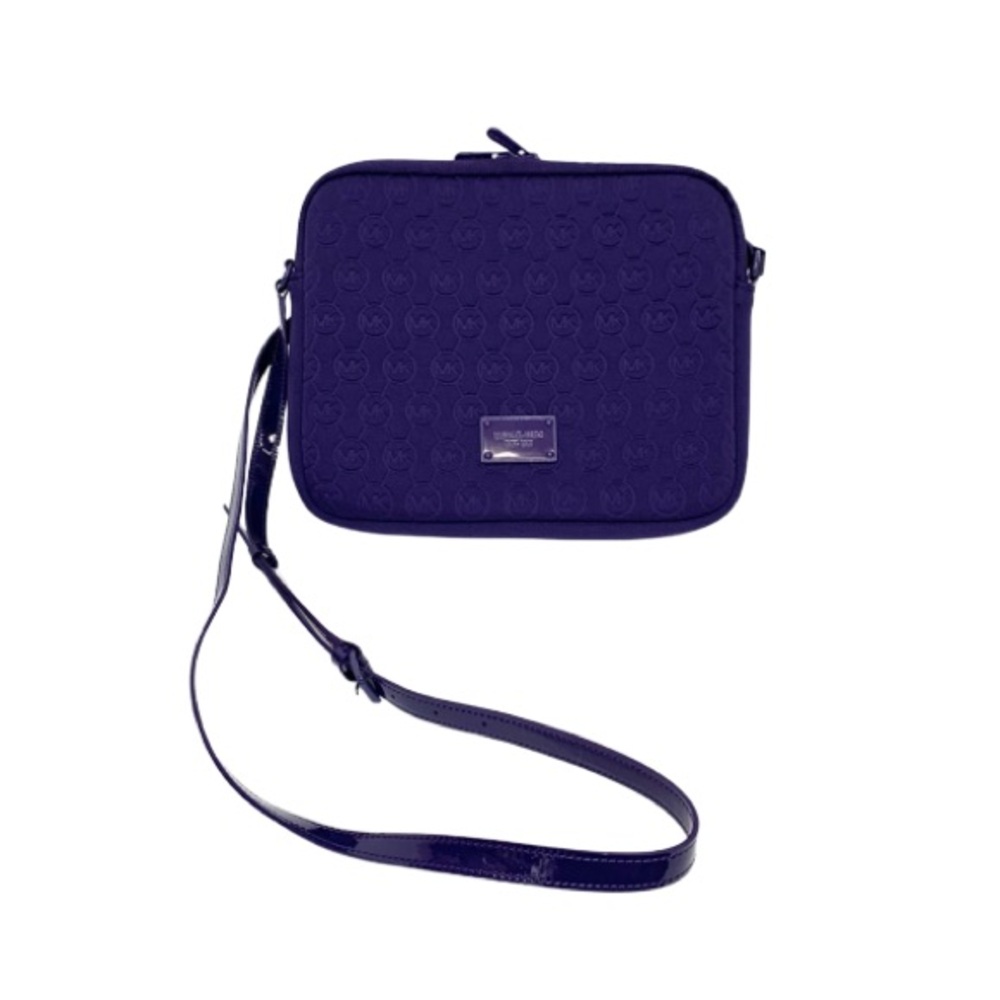 Michael Kors Purple Embossed Soft Neoprene iPad Tablet Crossbody Purse Case Nwot